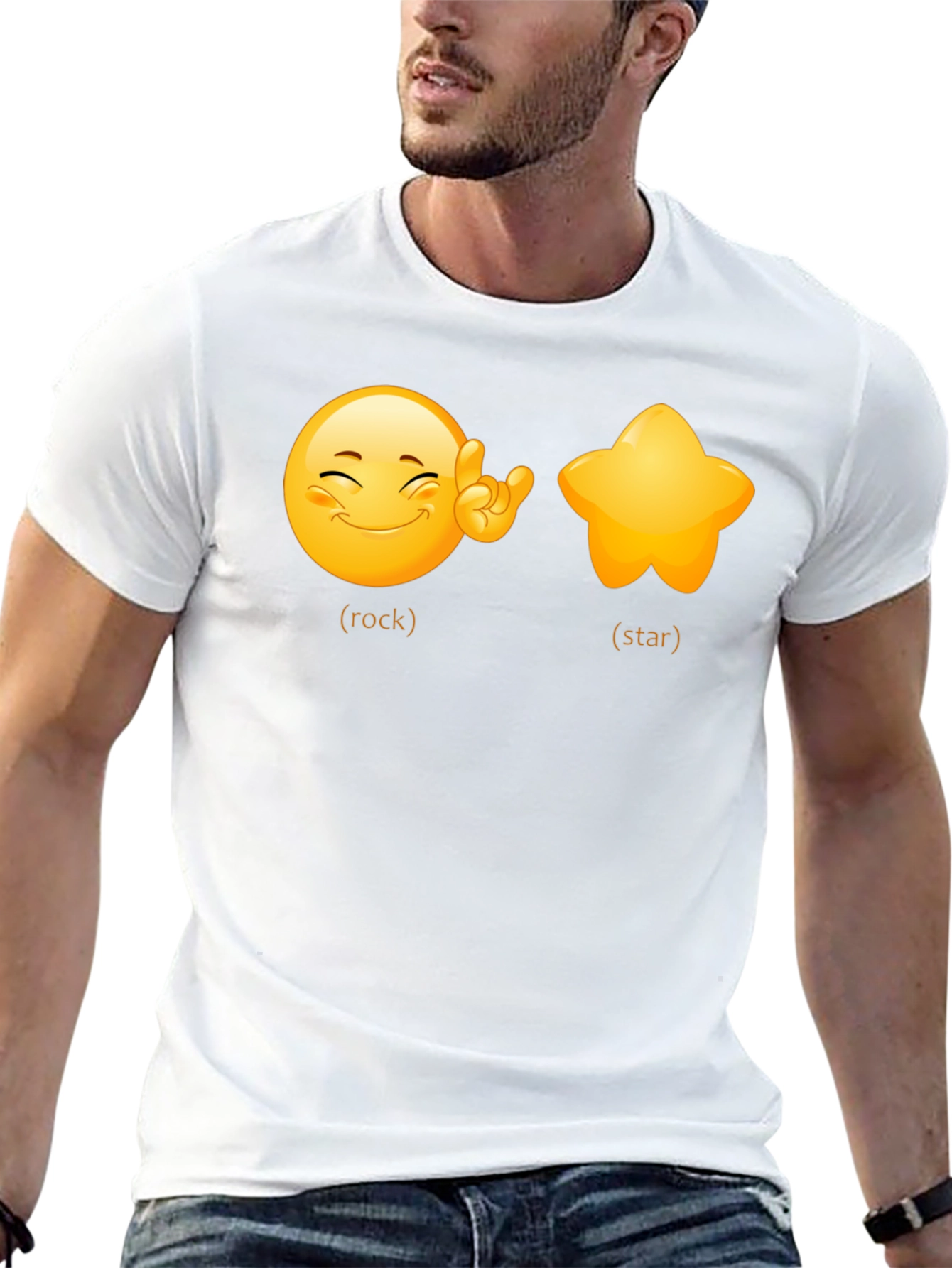 Rockstar Emoji Graphic Tee - Black