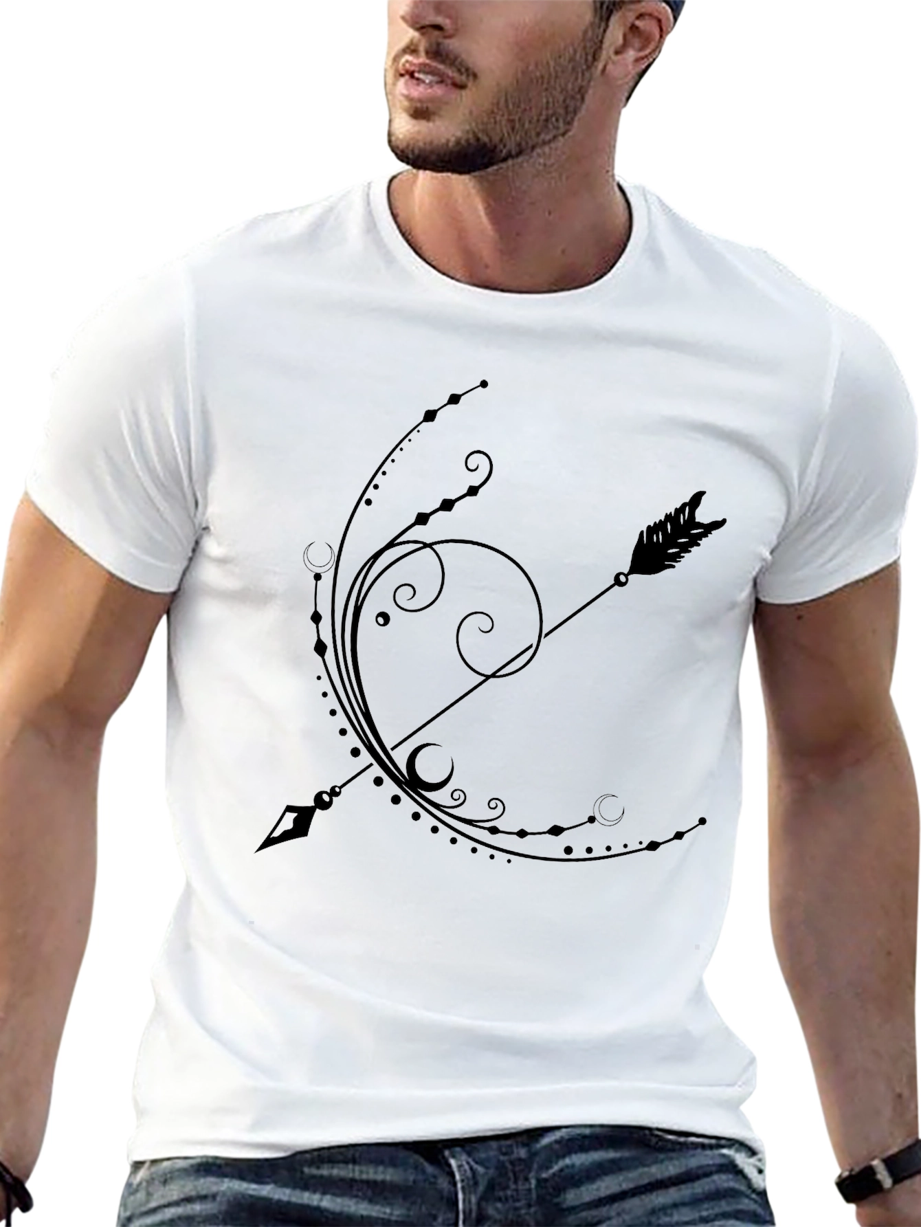 Sagittarius Arrow Graphic Tee - Black