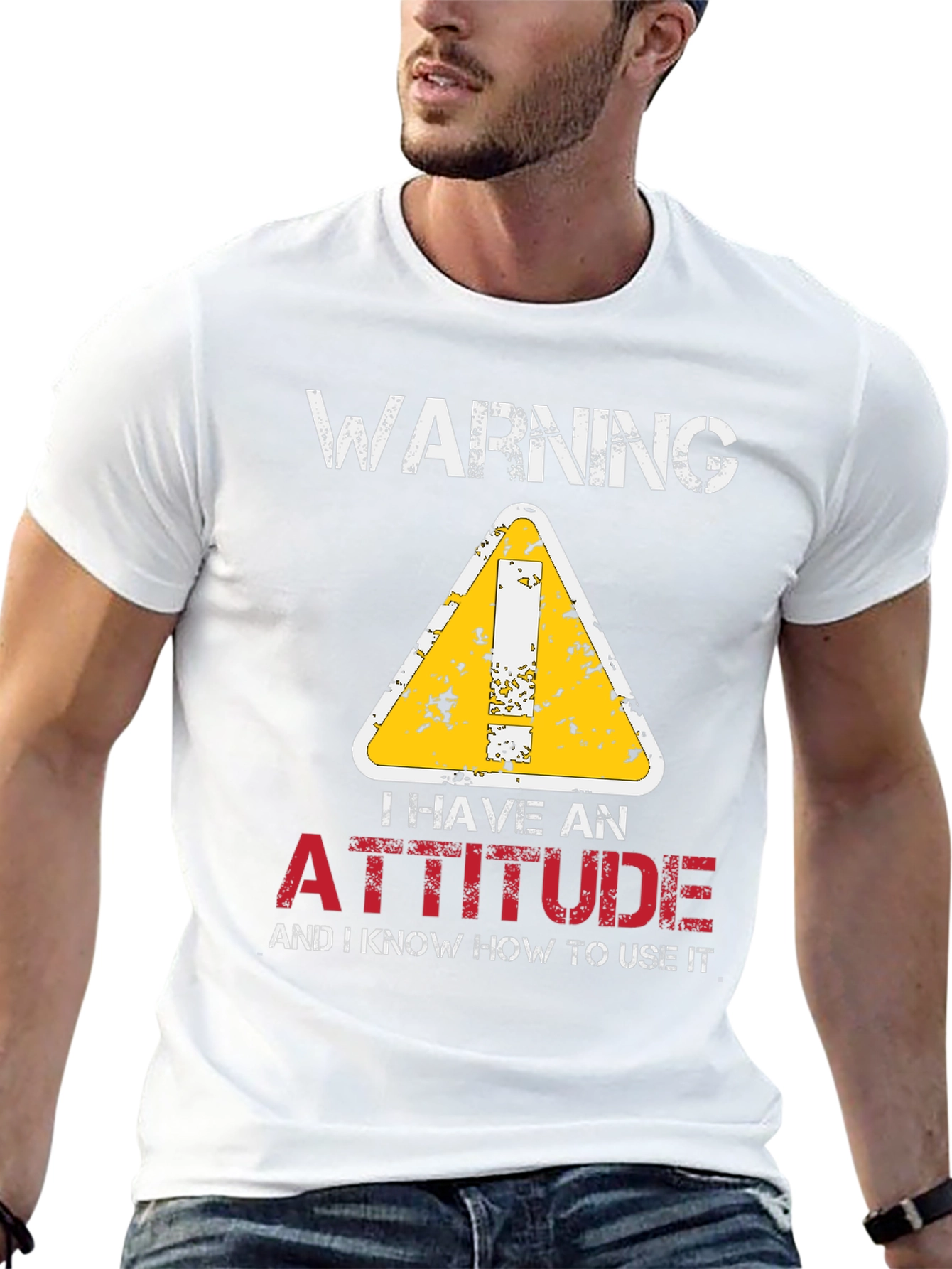 Warning Attitude Graphic Tee - Black T-Shirt
