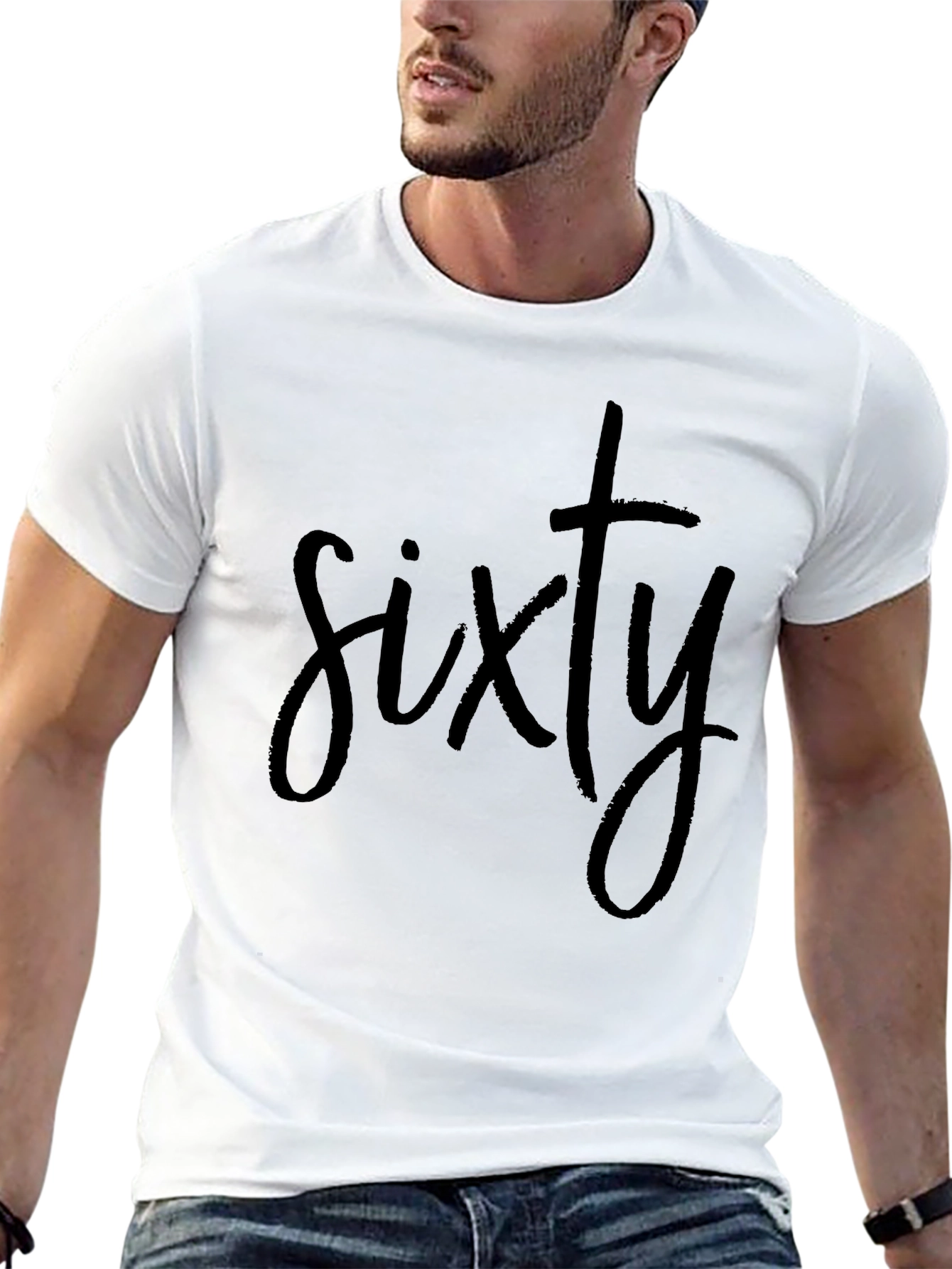 Sixty Graphic Tee - Mens Black Crew Neck T-Shirt