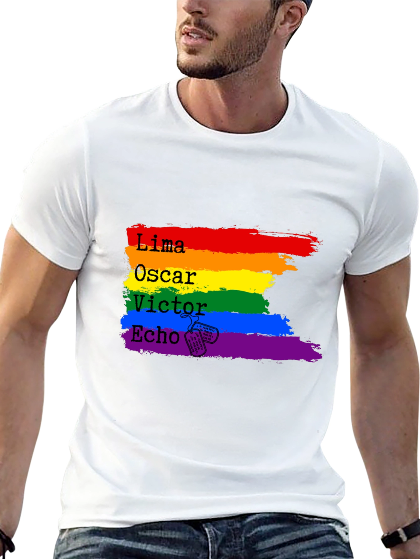 LGBT Pride Flag T-Shirt - L.O.V.E. Design