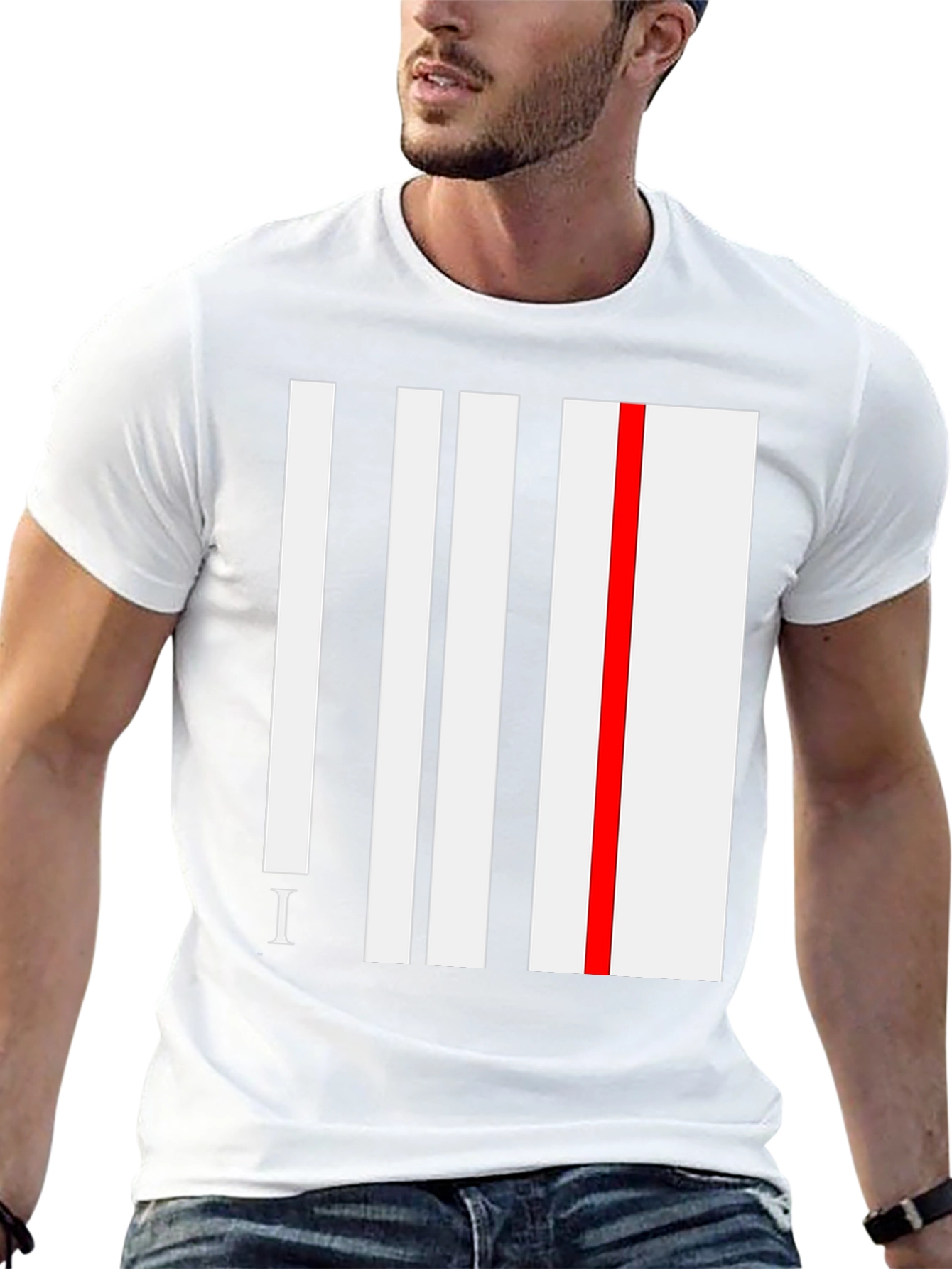 Modern Stripe Tee - Black Graphic Print Shirt