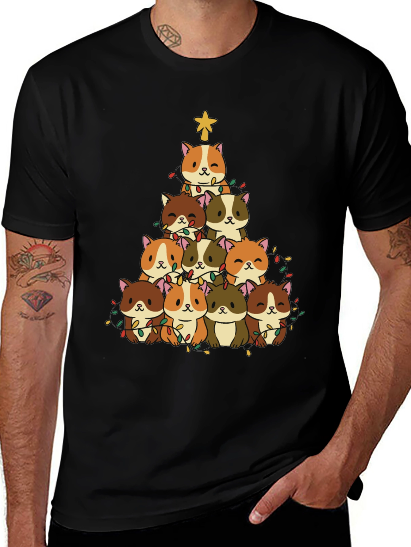 Cute Hamster Christmas Tree T-Shirt