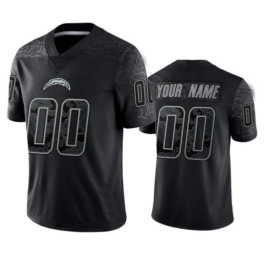 Custom1 Los Angeles Chargers Active Player Black Reflective Limited Stitched Football Jerseys  American Jerseys