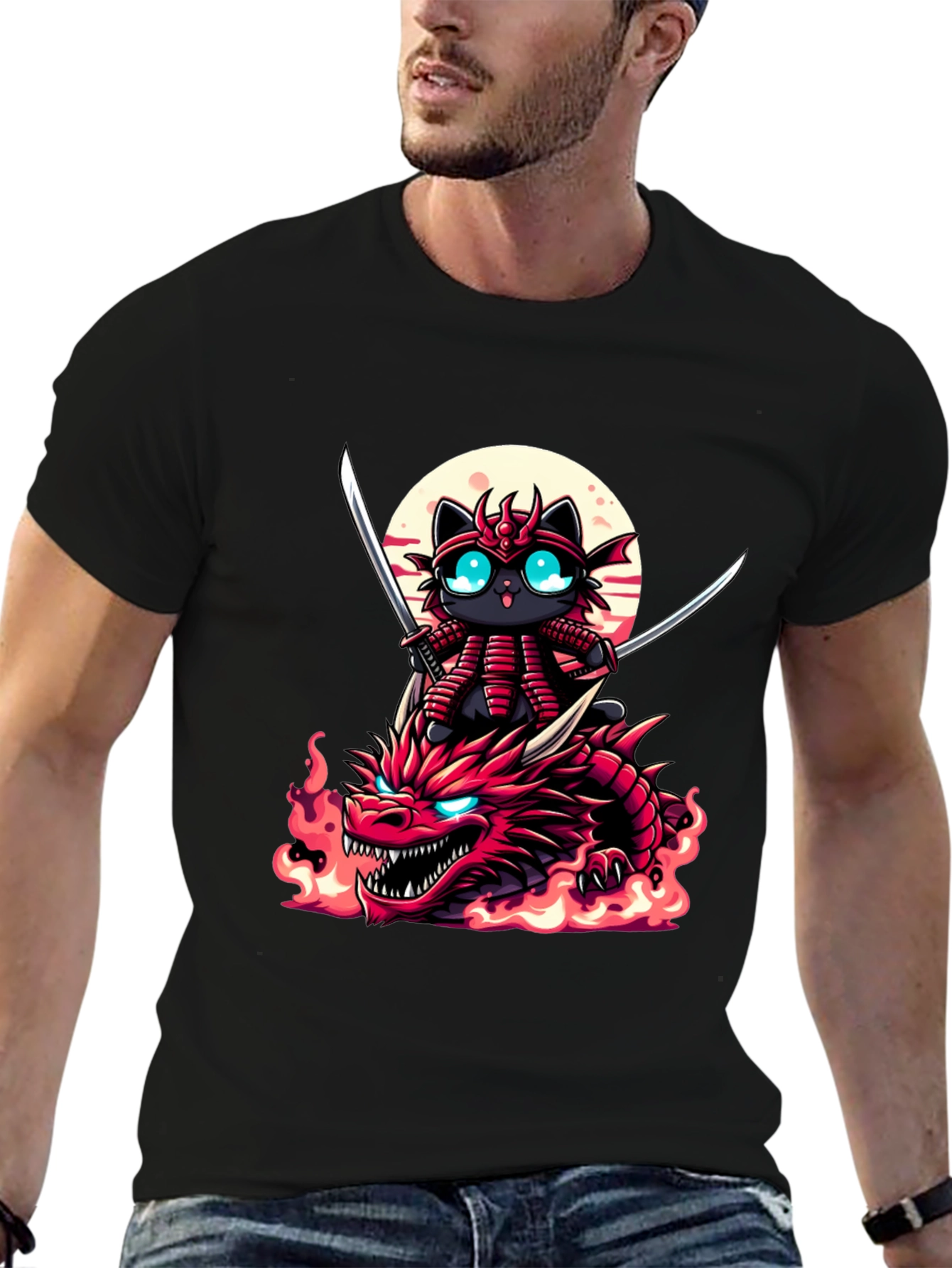 Samurai Cat Dragon T-Shirt