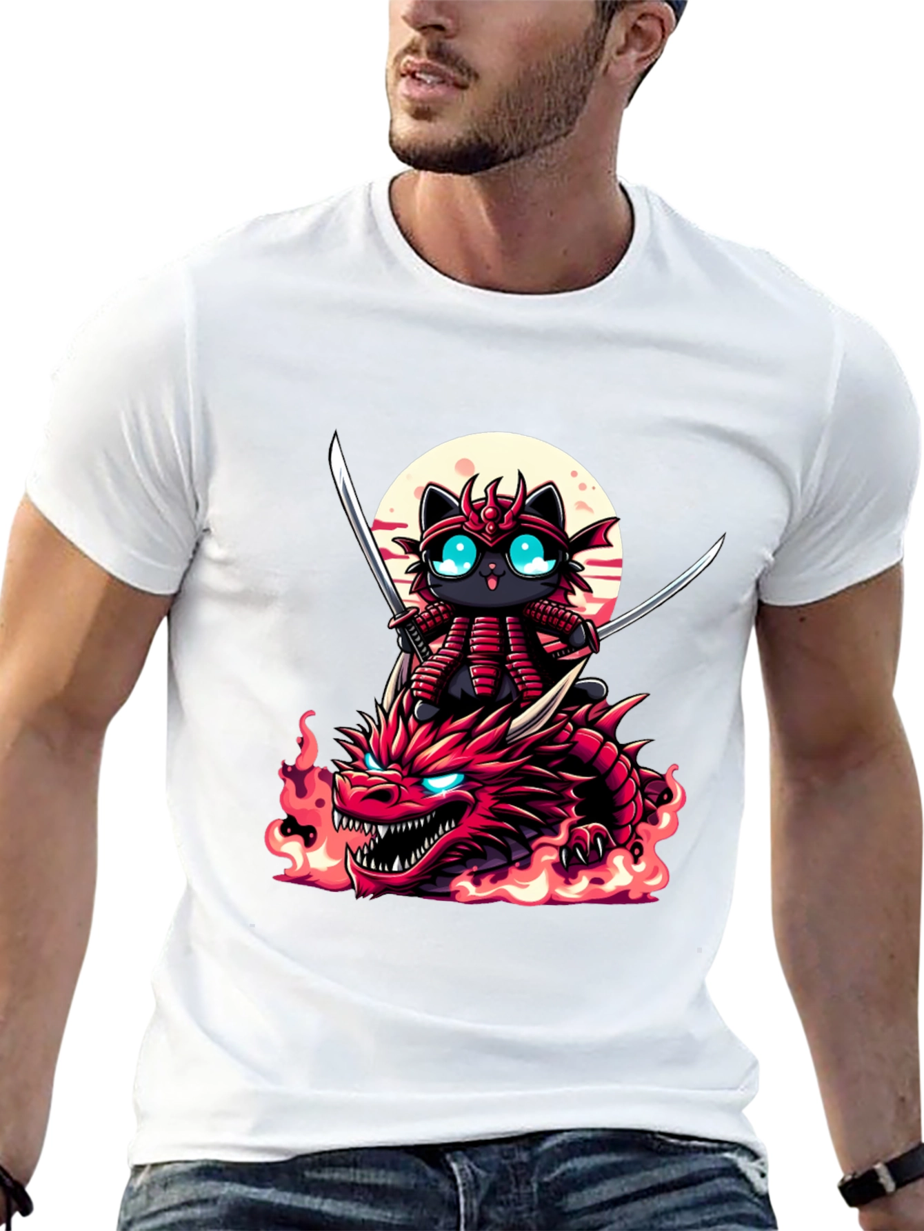 Samurai Cat Dragon T-Shirt