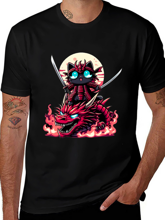 Samurai Cat Dragon T-Shirt