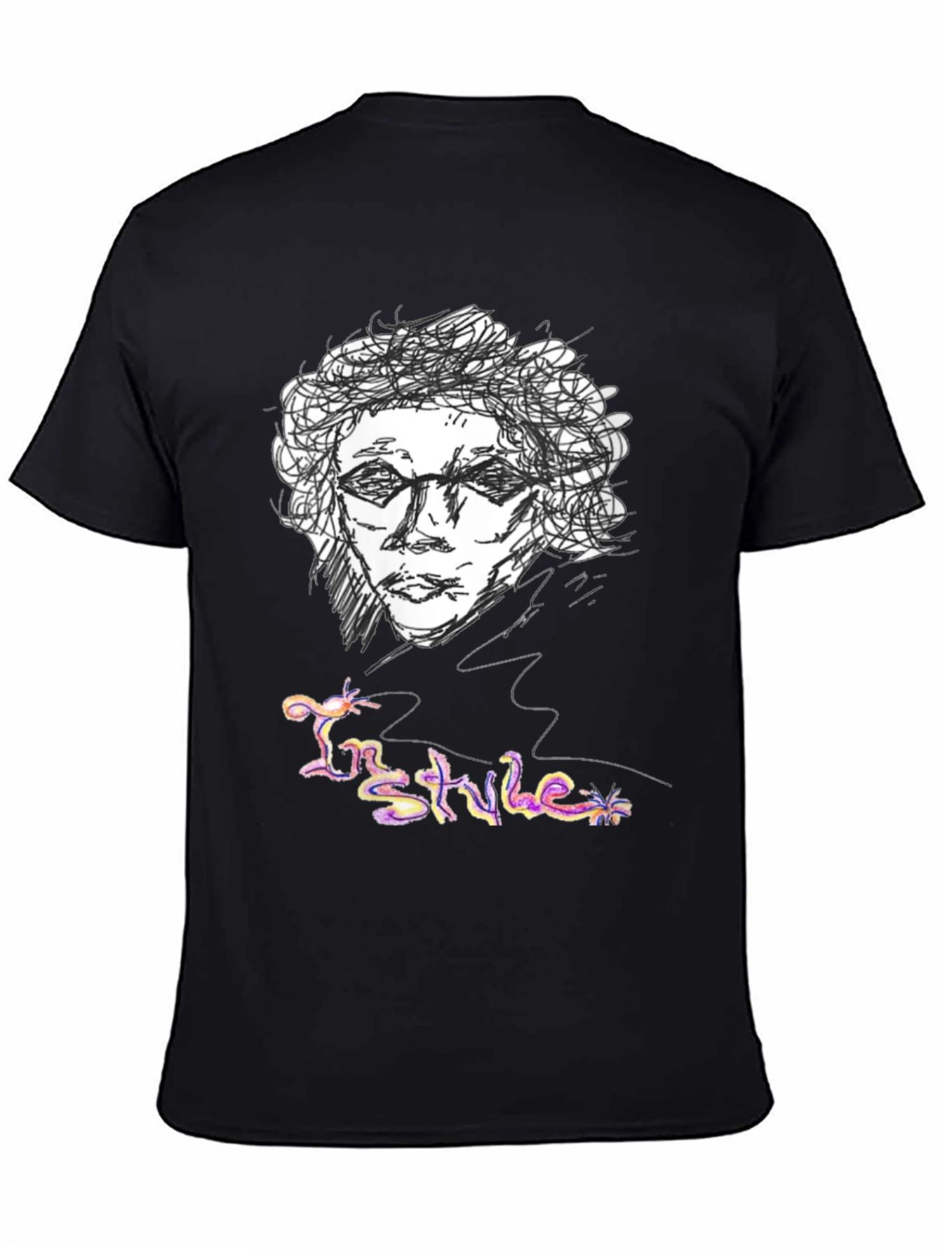 Sketch Art Graphic Tee - In Style Black T-Shirt