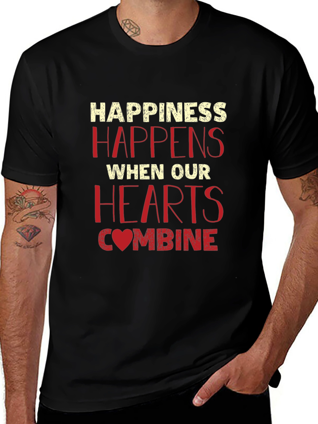 Happiness Happens Heart Graphic Tee