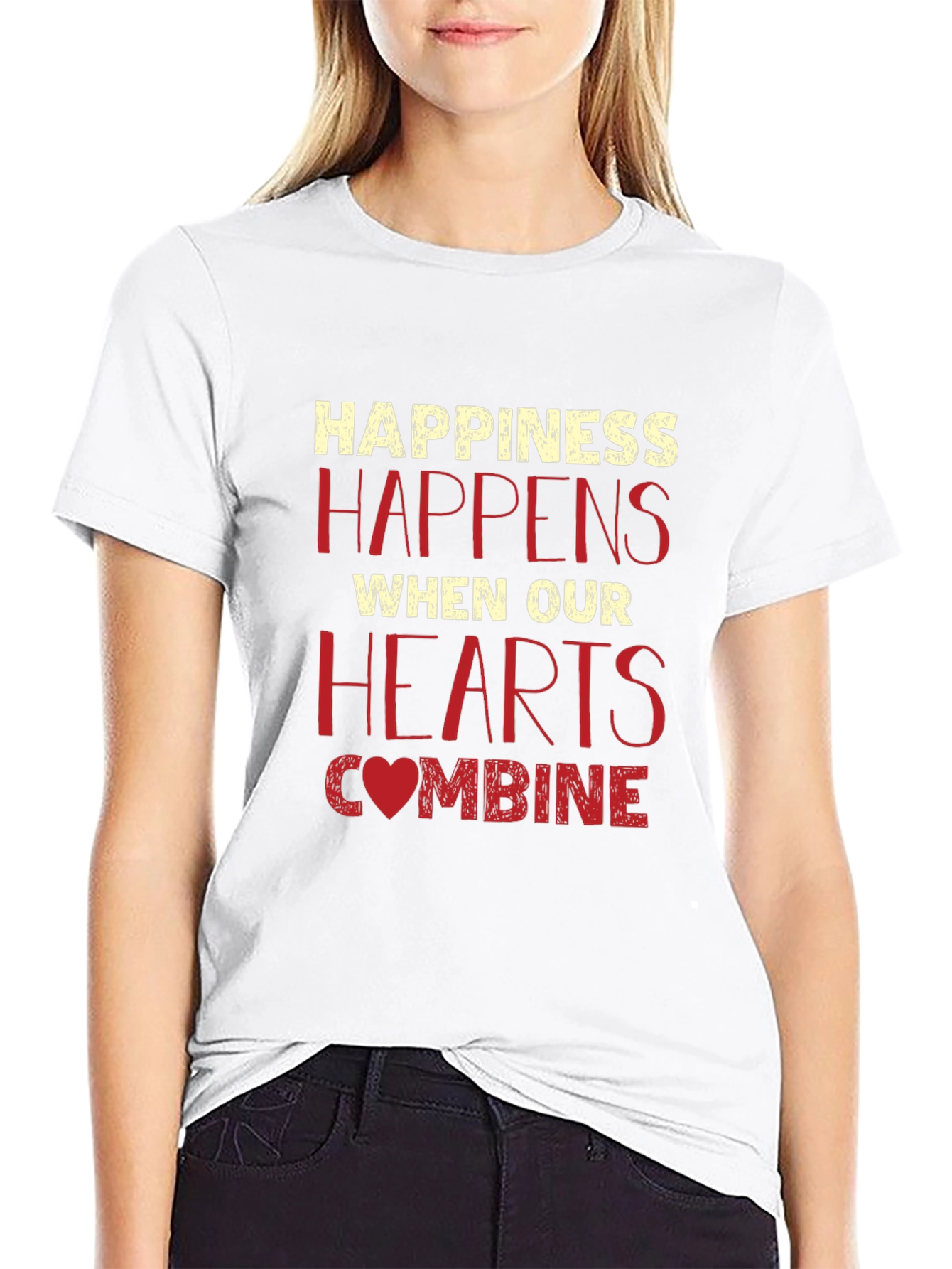 Happiness Happens Heart Graphic Tee