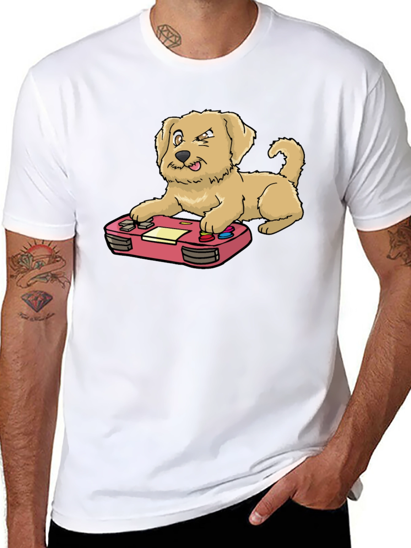Dog Gamer Graphic Tee - Black