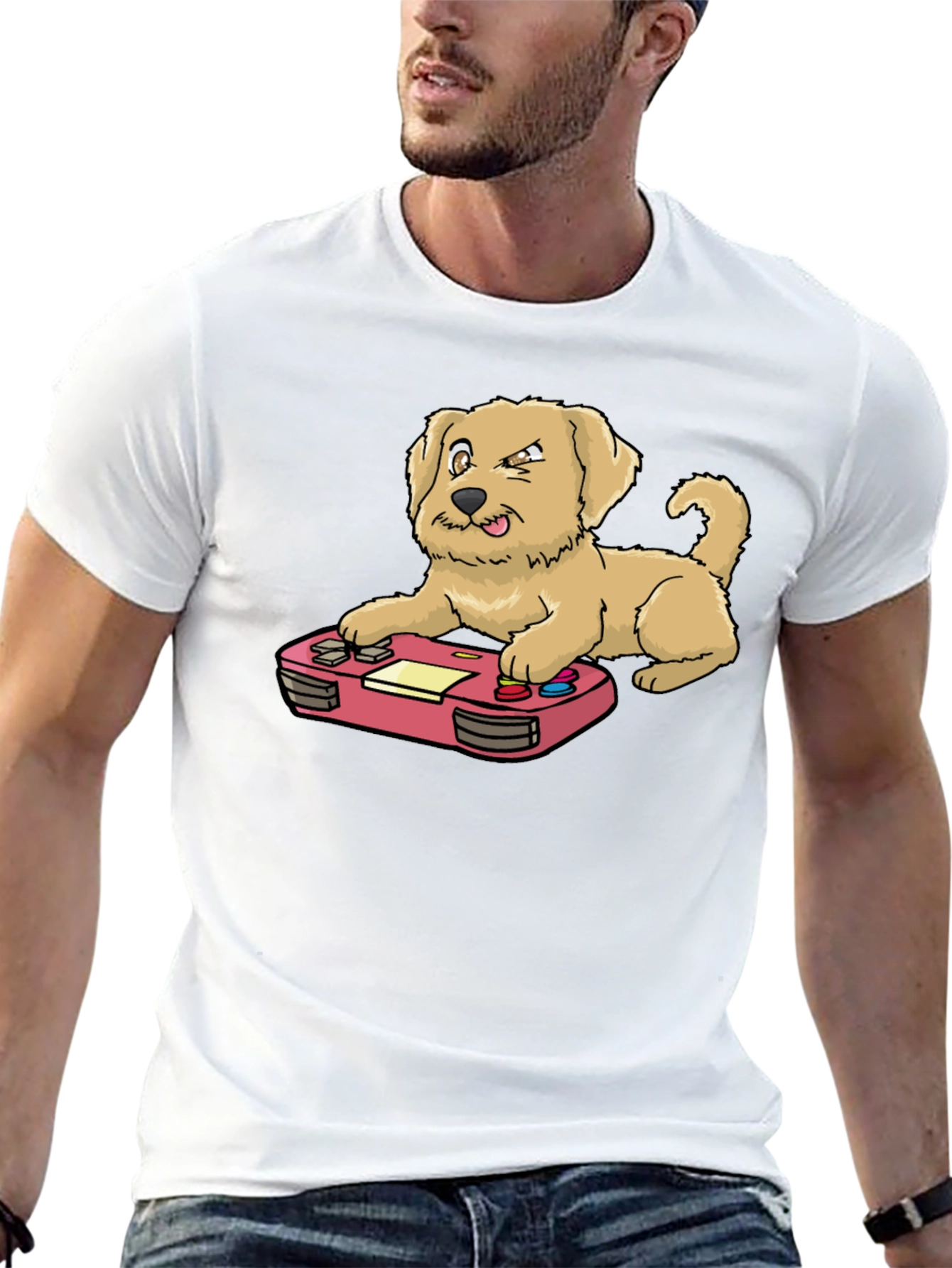 Dog Gamer Graphic Tee - Black