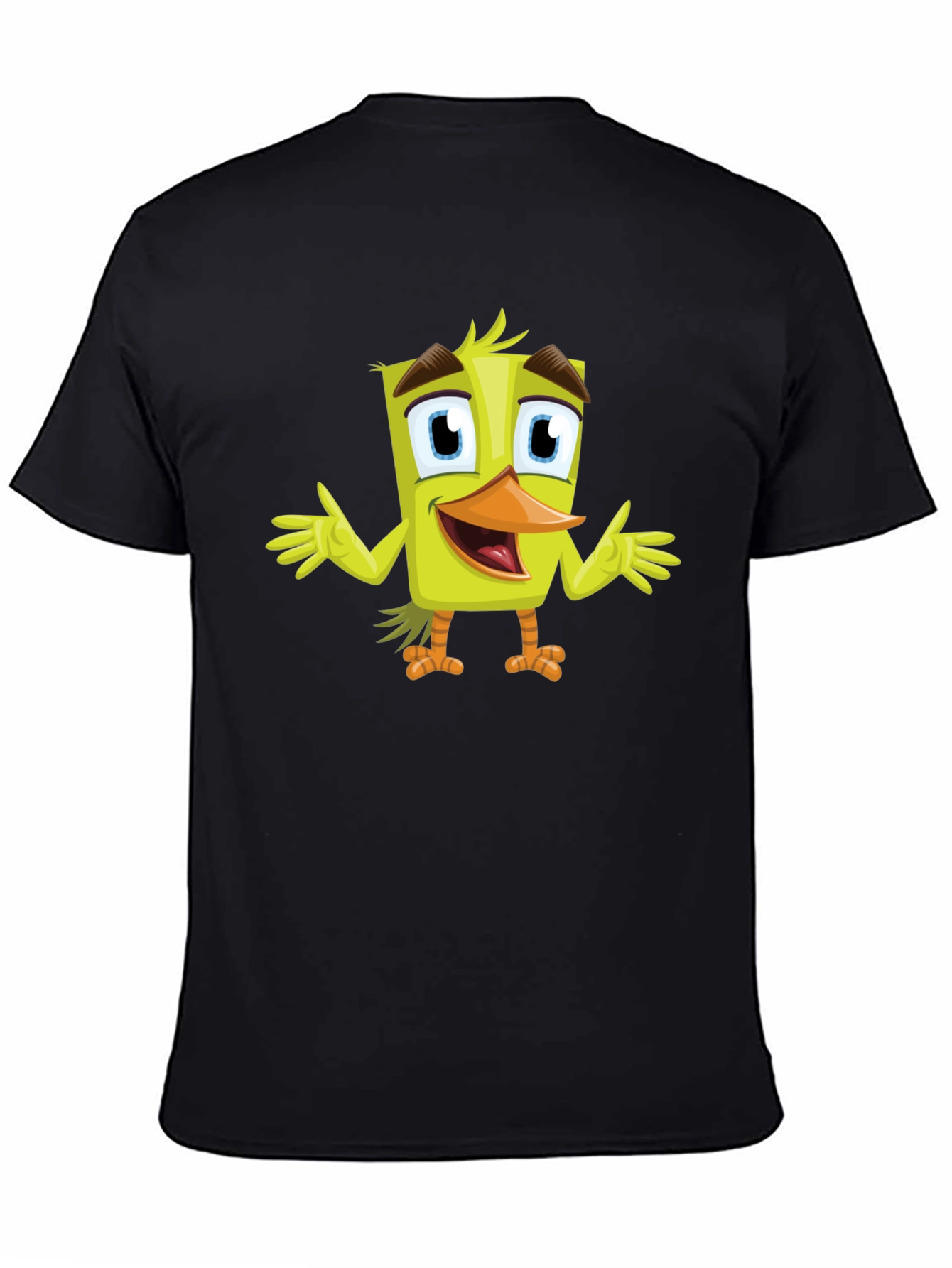 Cartoon Duck Graphic Tee - Black Unisex T-Shirt