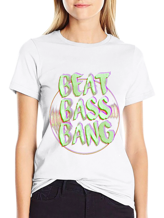 Beat Bass Bang Graphic Black T-Shirt