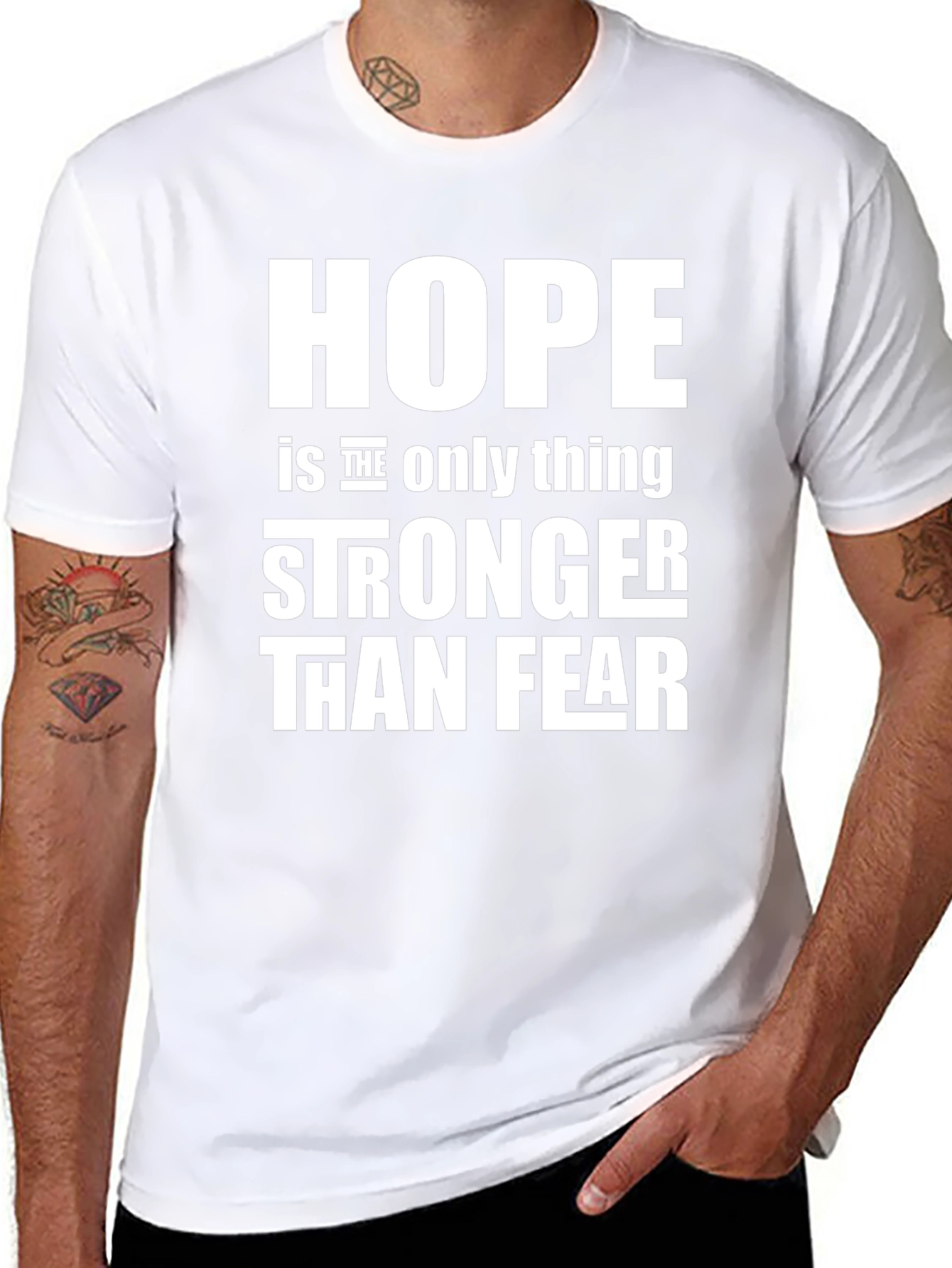 Hope Stronger Than Fear Black Graphic Tee