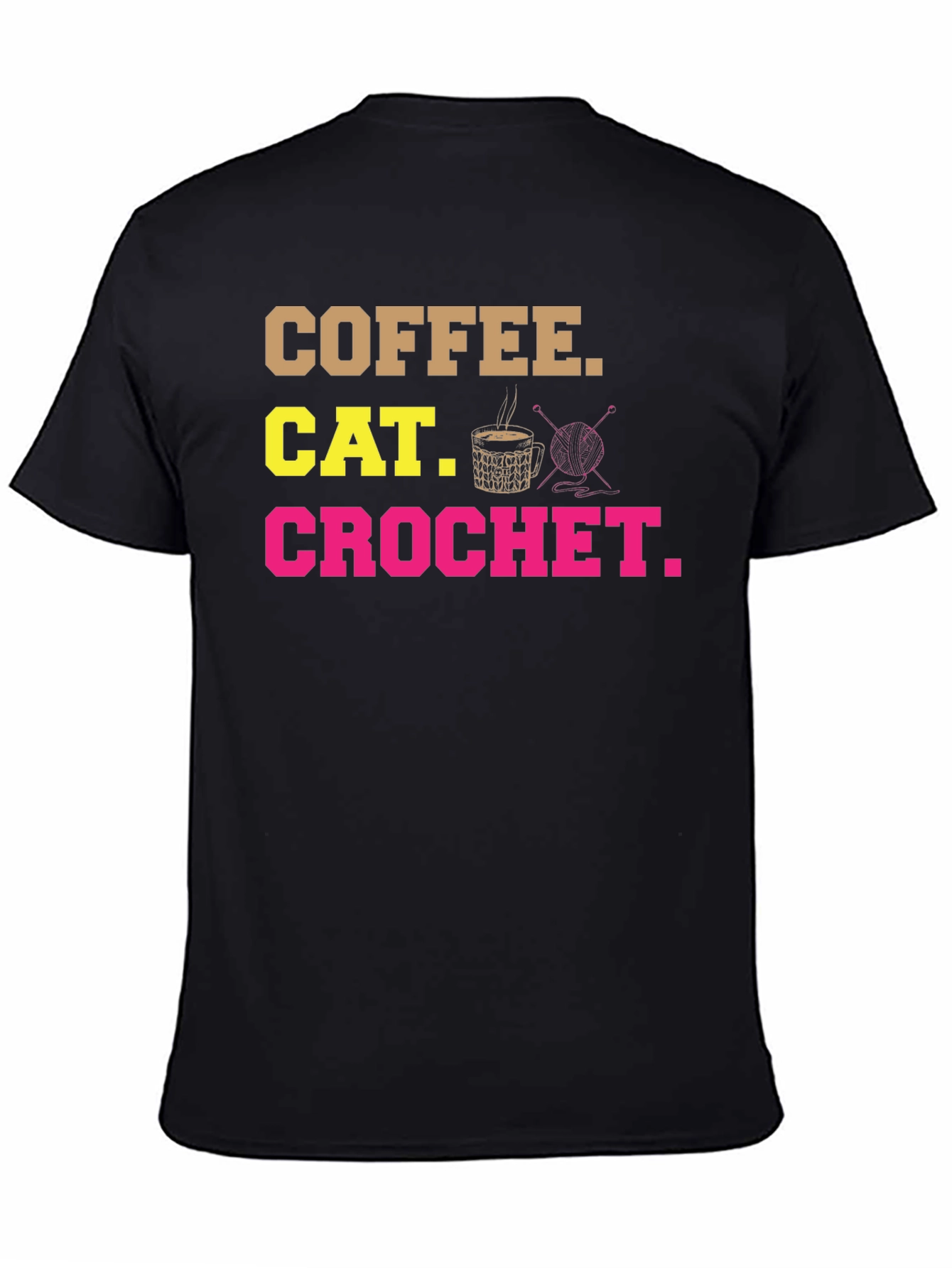 Coffee Cat Crochet T-Shirt - Hobby Tee