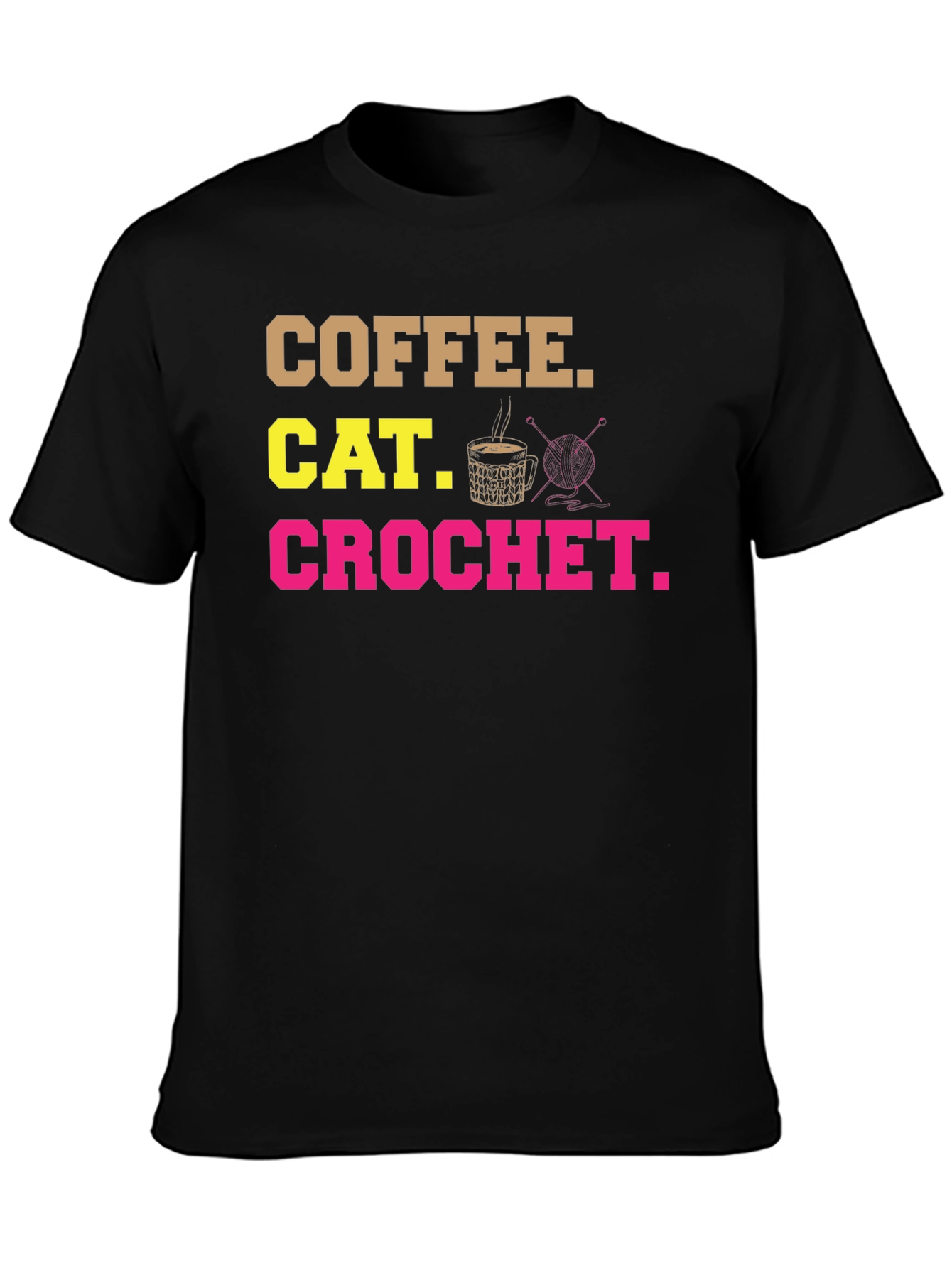 Coffee Cat Crochet T-Shirt - Hobby Tee