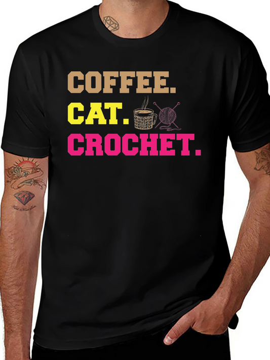 Coffee Cat Crochet T-Shirt - Hobby Tee