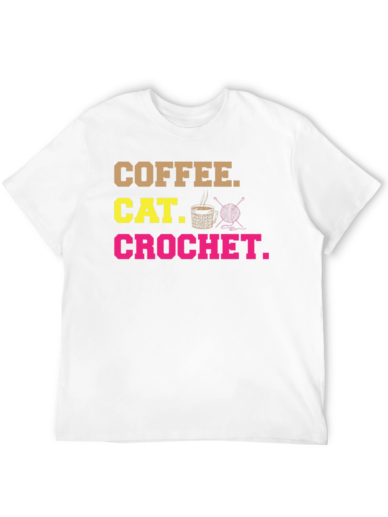Coffee Cat Crochet T-Shirt - Hobby Tee