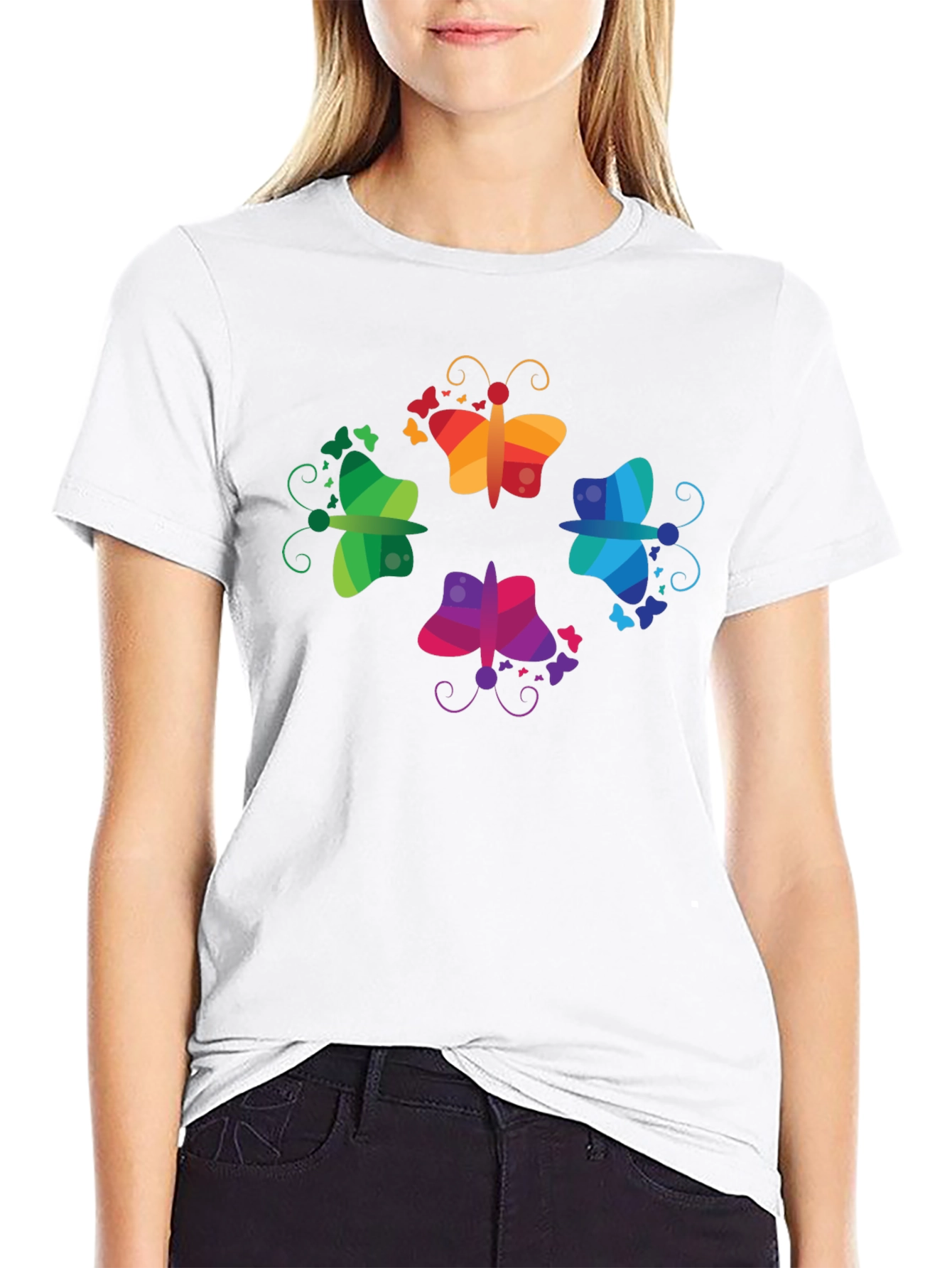 Rainbow Butterfly Graphic Tee - Fun & Vibrant