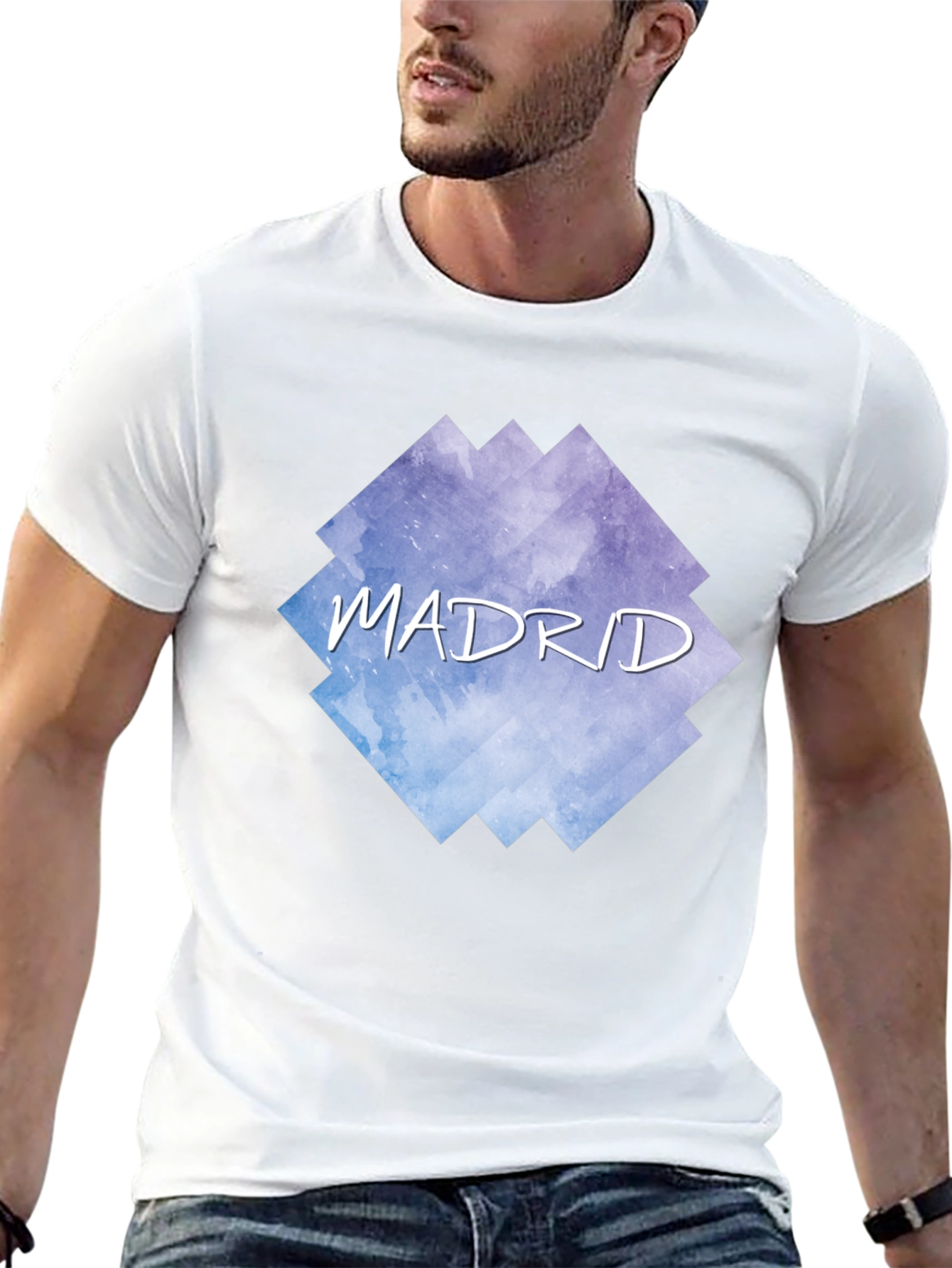 Madrid Graphic Tee - Mens Black Cotton T-Shirt