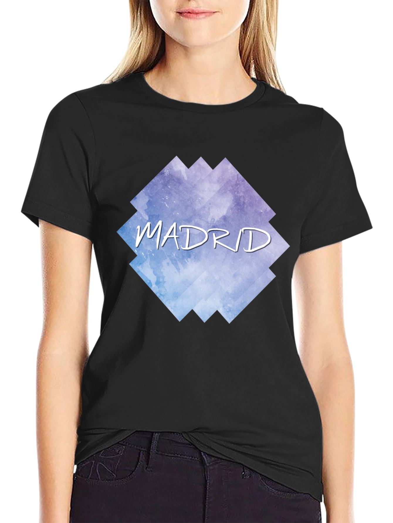 Madrid Graphic Tee - Mens Black Cotton T-Shirt