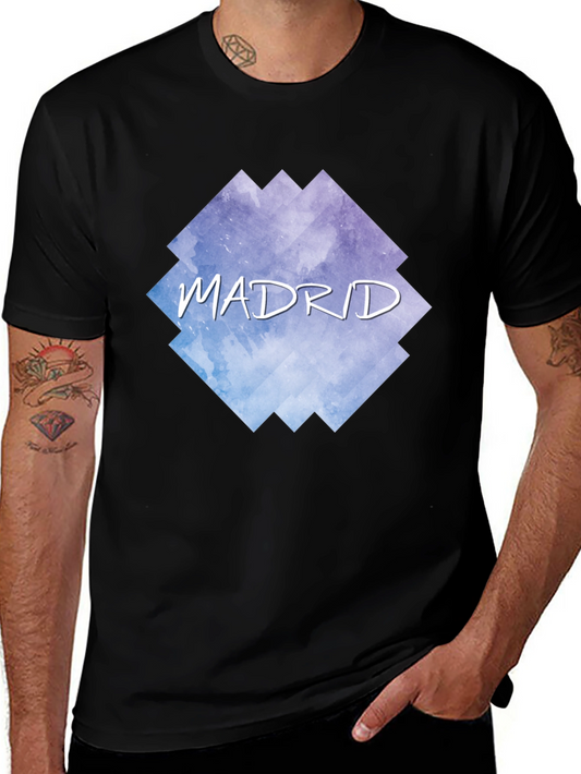 Madrid Graphic Tee - Mens Black Cotton T-Shirt