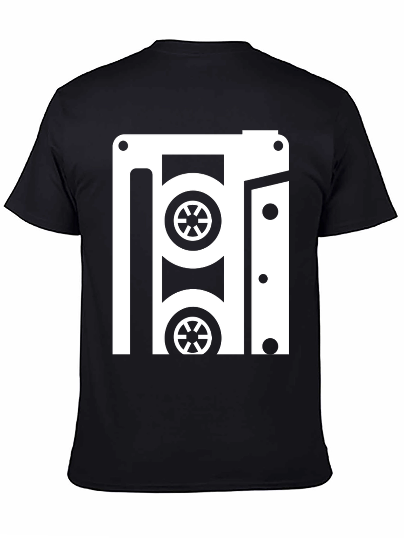 Retro Cassette Tape Graphic Tee - Black