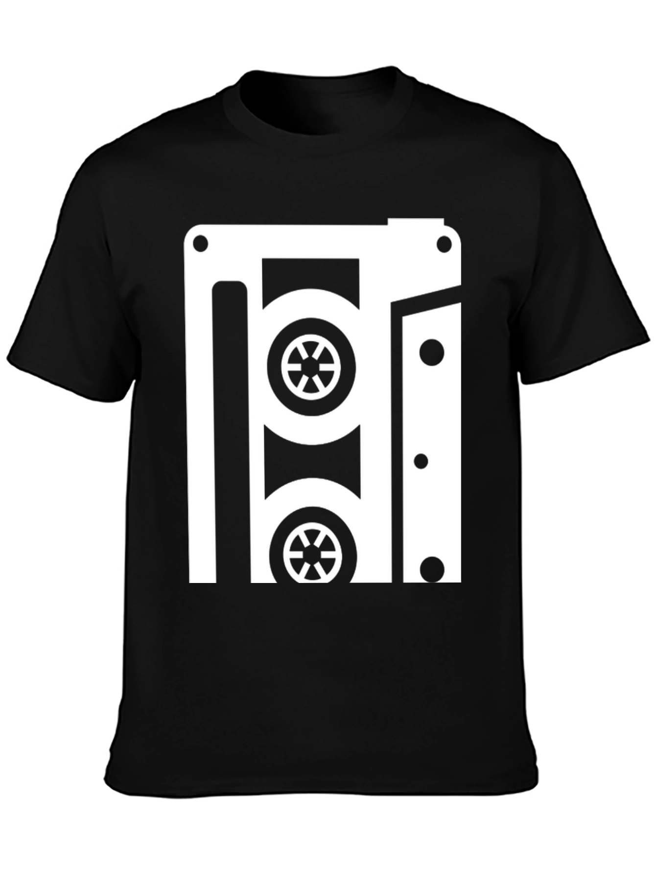 Retro Cassette Tape Graphic Tee - Black