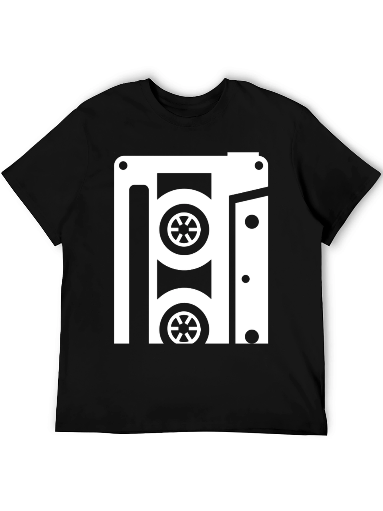 Retro Cassette Tape Graphic Tee - Black