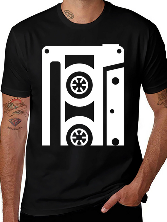 Retro Cassette Tape Graphic Tee - Black