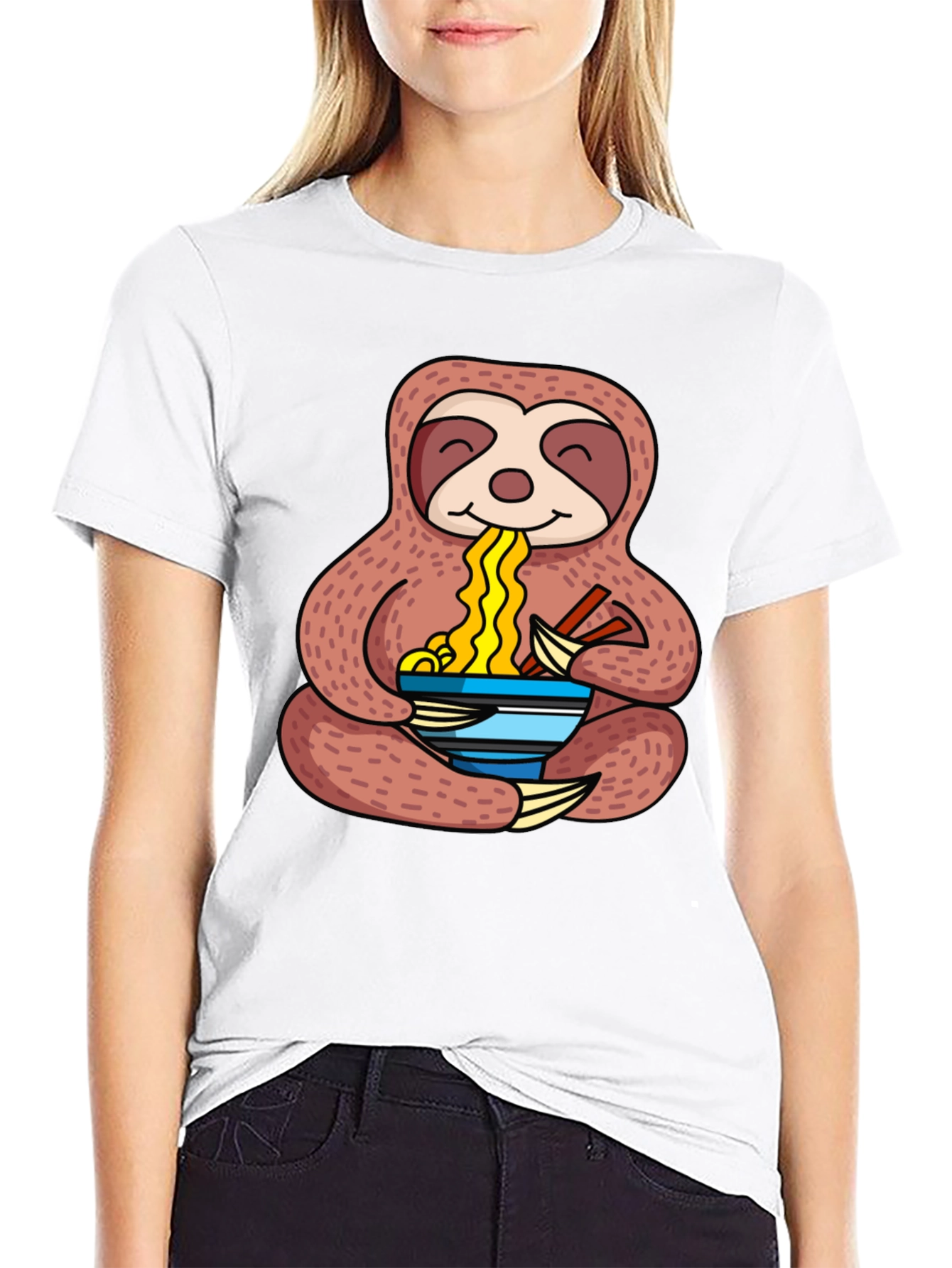 Sloth Ramen T-Shirt - Noodles Lover Tee