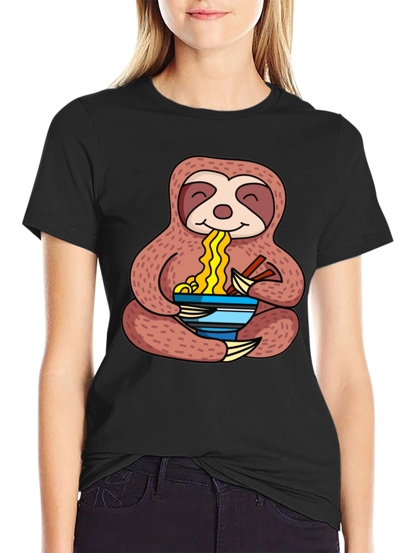 Sloth Ramen T-Shirt - Noodles Lover Tee