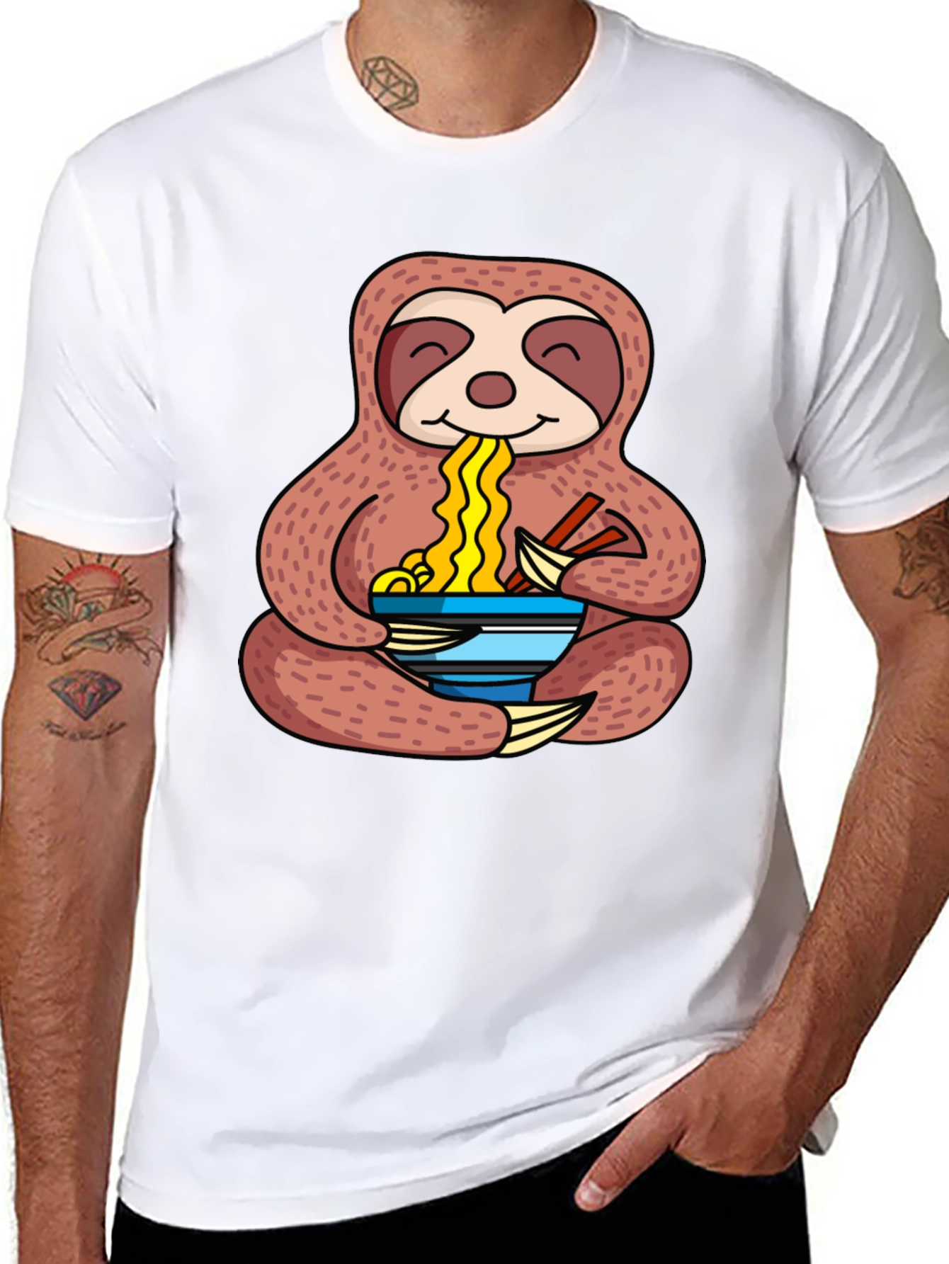 Sloth Ramen T-Shirt - Noodles Lover Tee