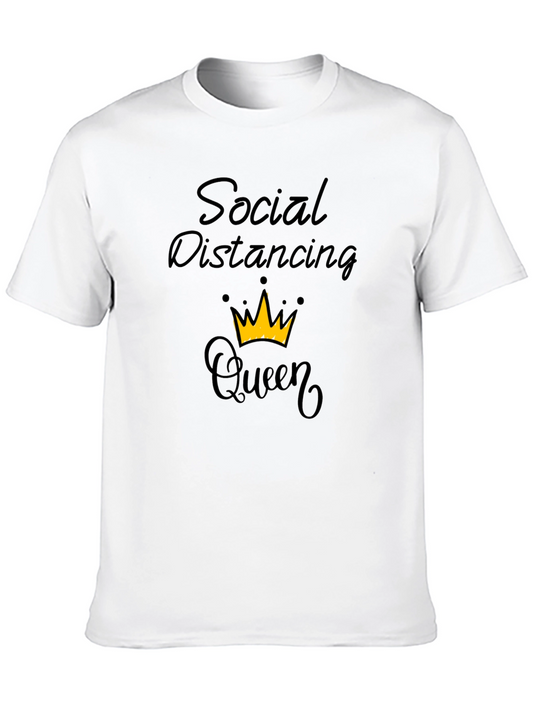 Social Distancing Queen T-Shirt - Black