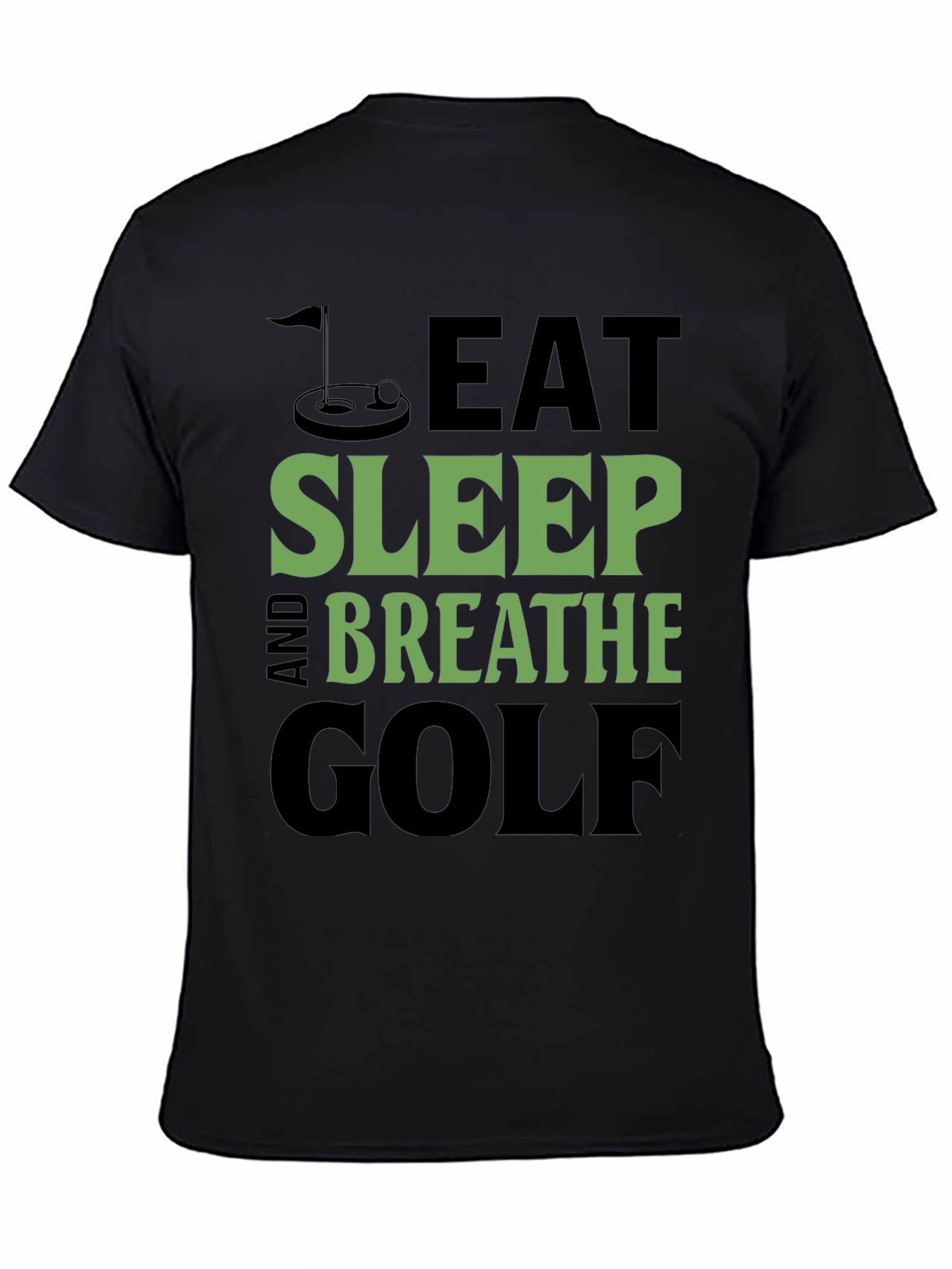 Eat Sleep Breathe Golf Black Graphic Tee