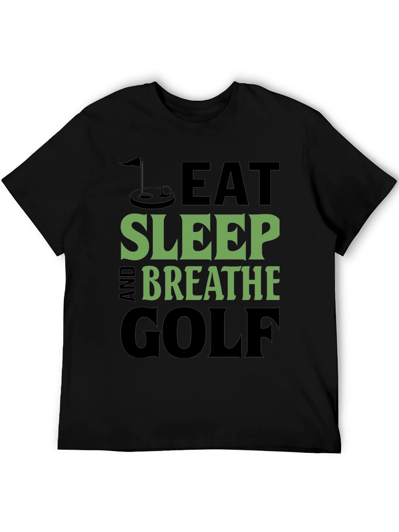 Eat Sleep Breathe Golf Black Graphic Tee