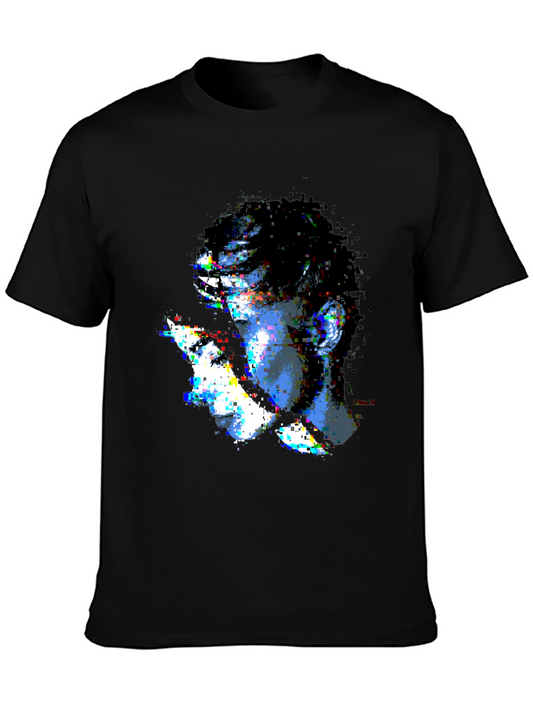 Glitch Art Graphic Black T-Shirt