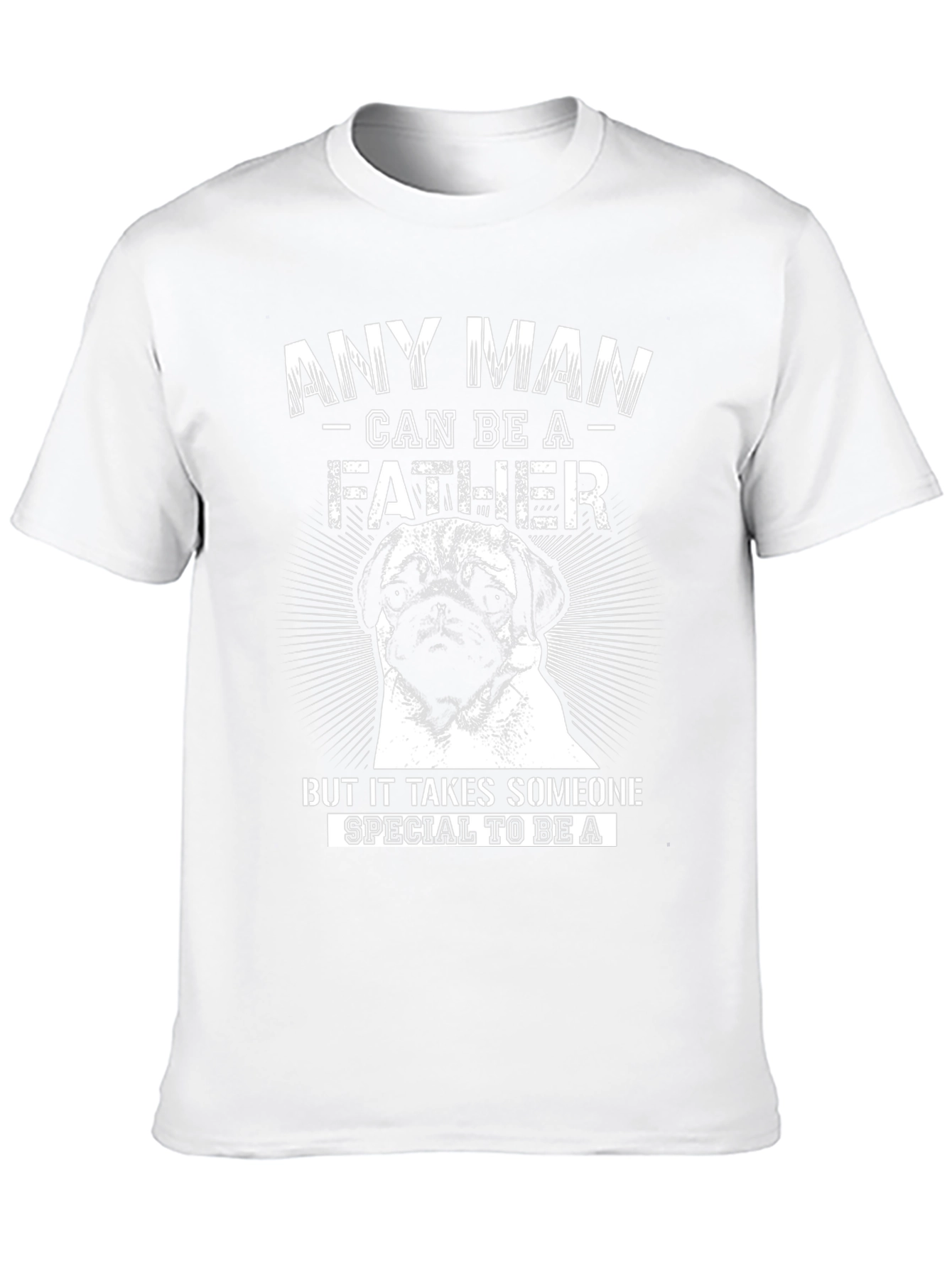 Pug Father T-Shirt Special Dad Tee Black Cotton
