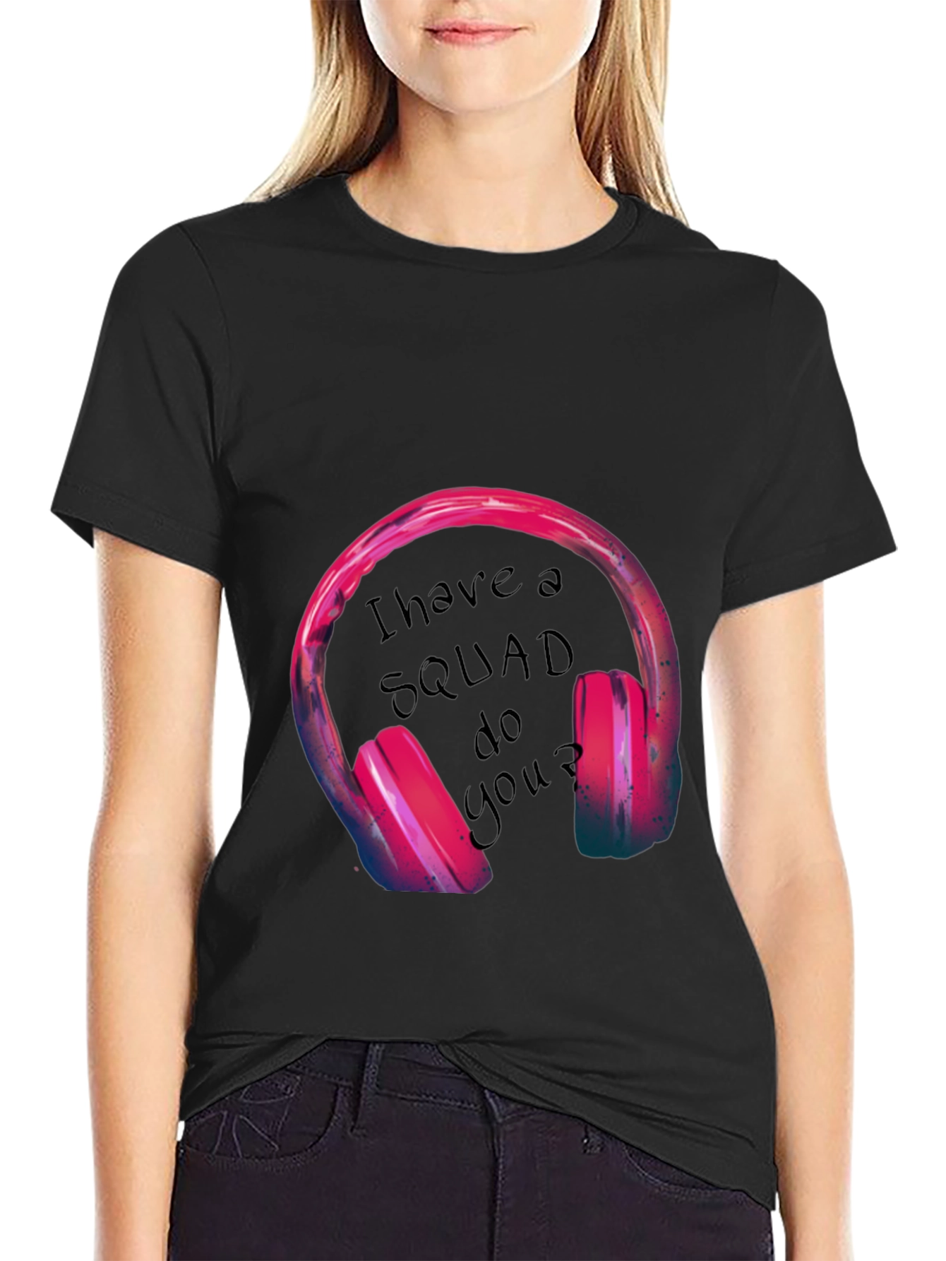 Squad Headphones Graphic Tee - Black T-Shirt