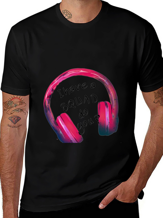Squad Headphones Graphic Tee - Black T-Shirt