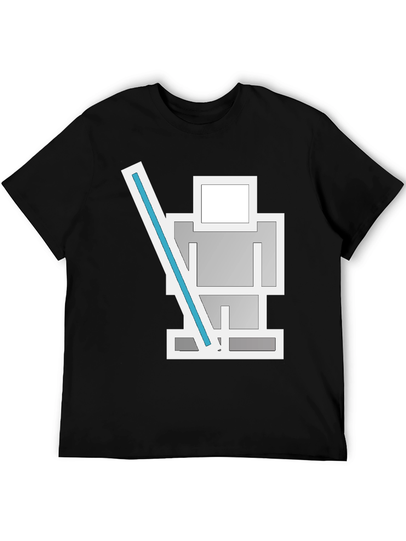 Robot Lightsaber Black T-Shirt
