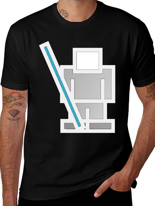Robot Lightsaber Black T-Shirt