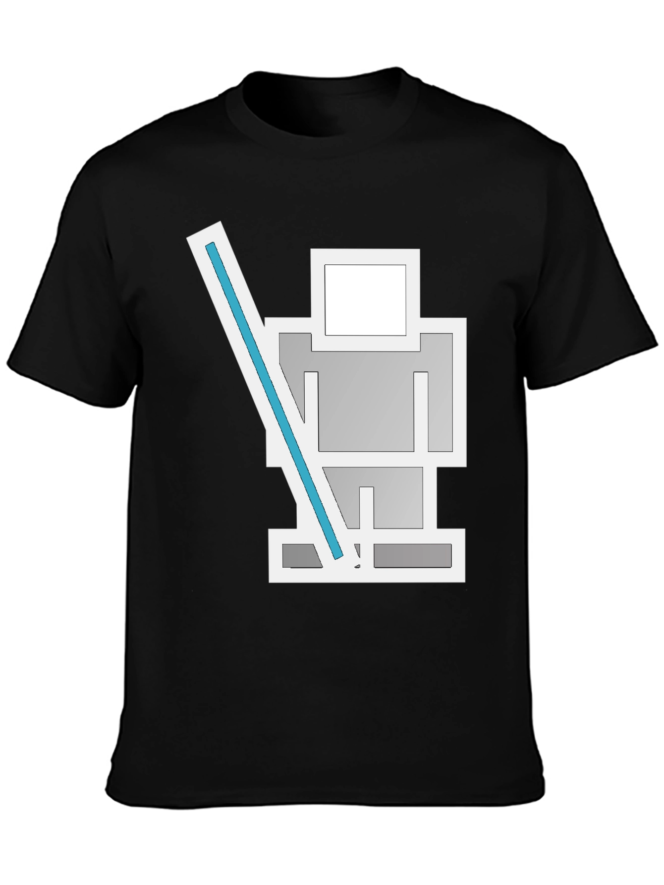Robot Lightsaber Black T-Shirt