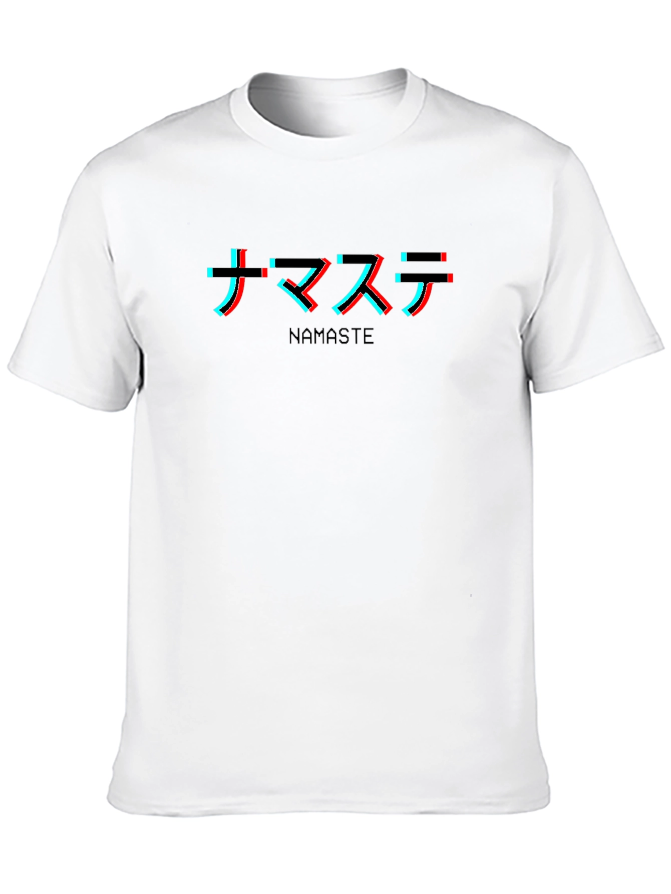 Namaste Glitch Graphic T-Shirt - Black