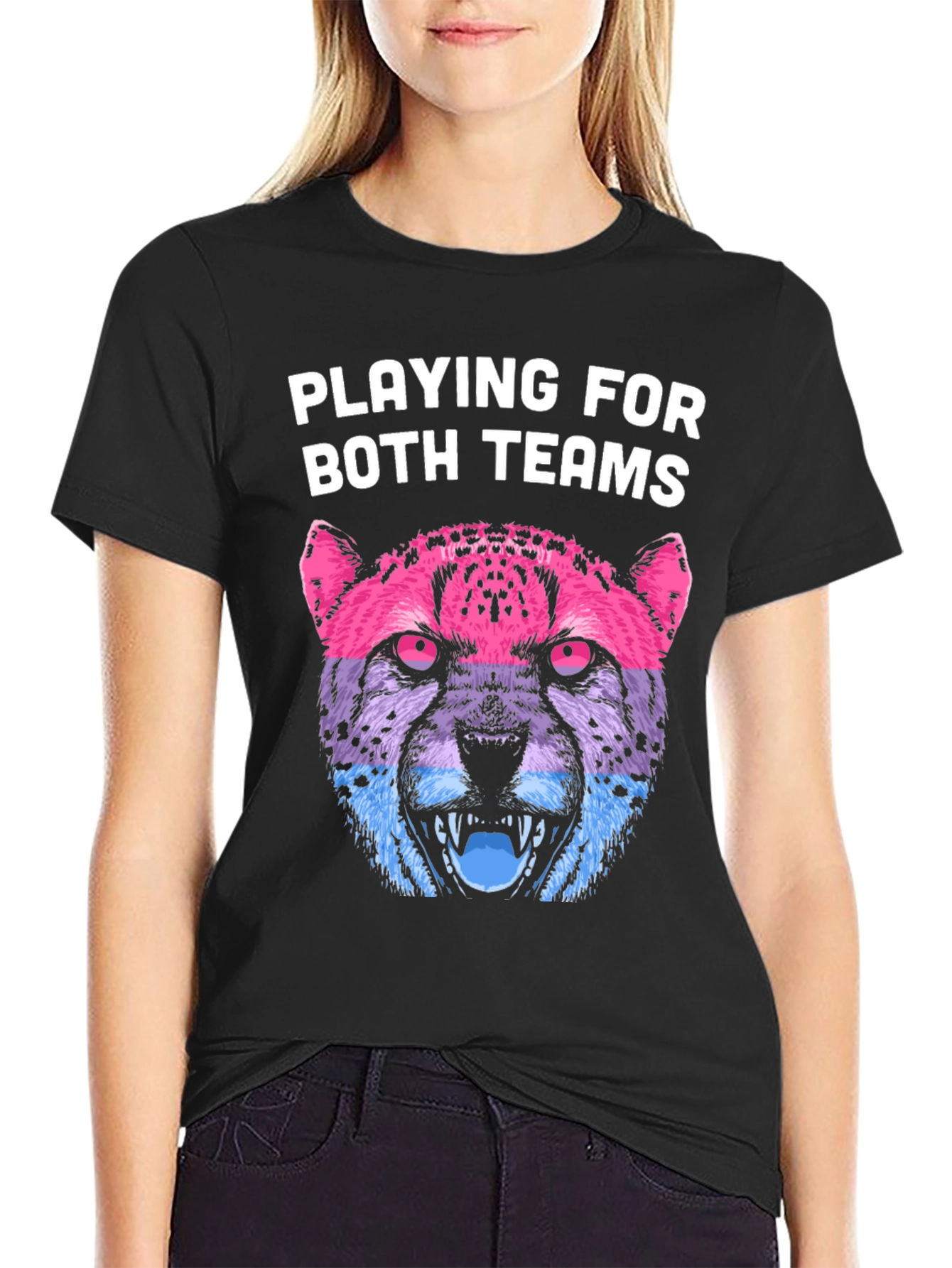 Playing for Both Teams Cheetah Graphic Tee