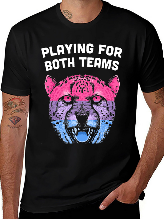 Playing for Both Teams Cheetah Graphic Tee