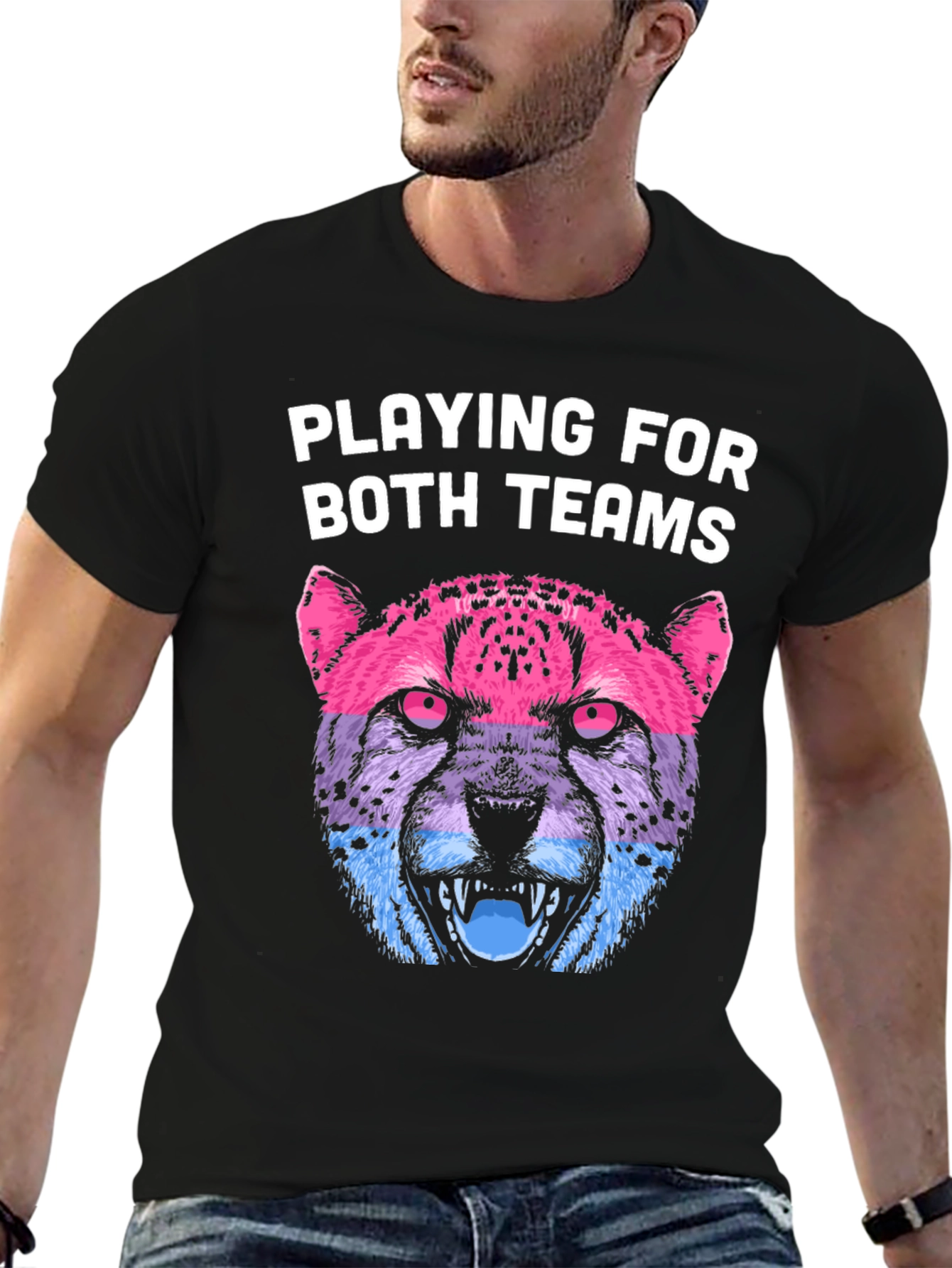 Playing for Both Teams Cheetah Graphic Tee