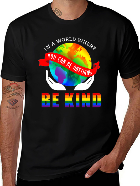 Be Kind World T-Shirt - Pride Rainbow Graphic Tee