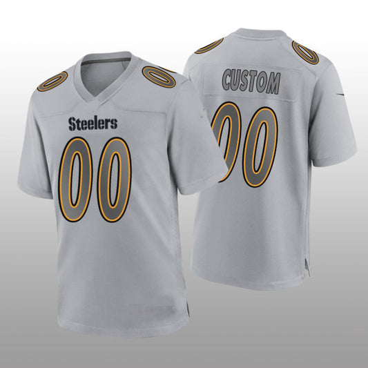 Custom1 Pittsburgh Steelers Gray Atmosphere Game Jerseys Stitched American Football Jerseys